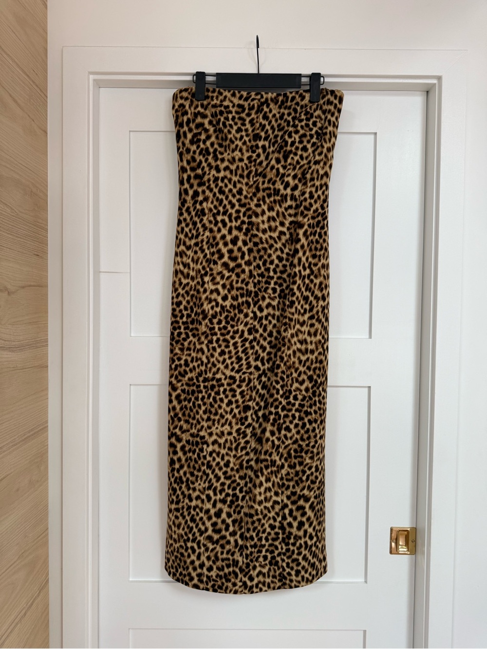 ZARA Leopard Print Strapless midi dress